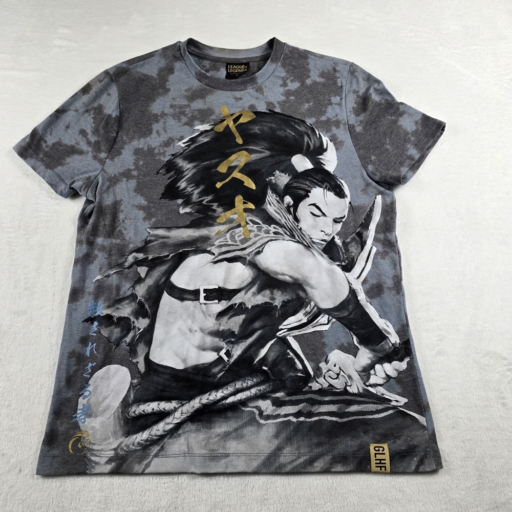 League of Legends Yasuo AOP Videogame T-Shirt Men's Size Small GLHF‎ Riot Games